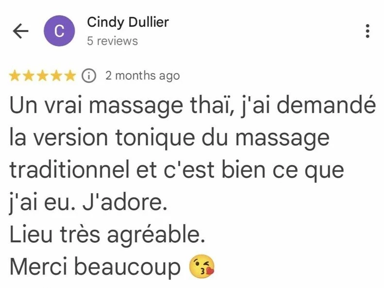 L'avis client sur Ban Tawan Massage par Cindy