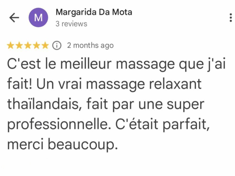 L'avis client sur Ban Tawan Massage par Margarida
